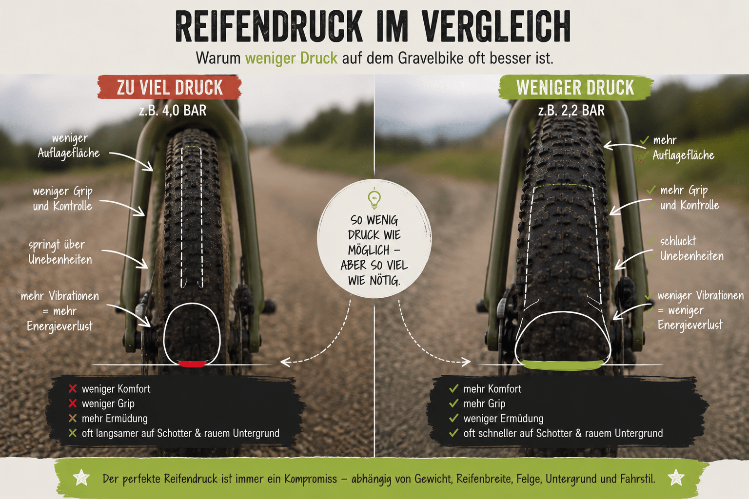 Gravelbike Reifendruck