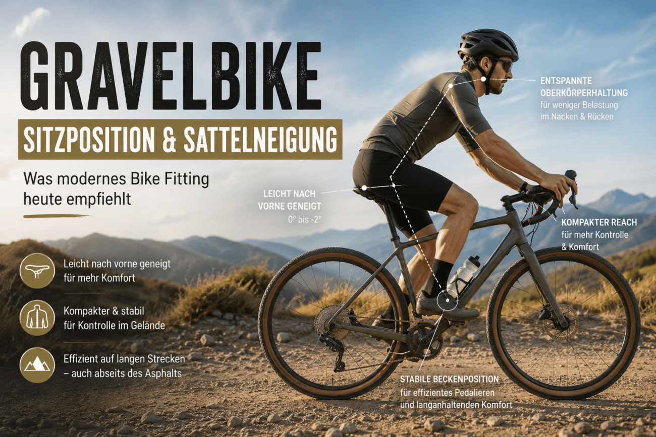 Moderne Sitzposition auf dem Gravelbike