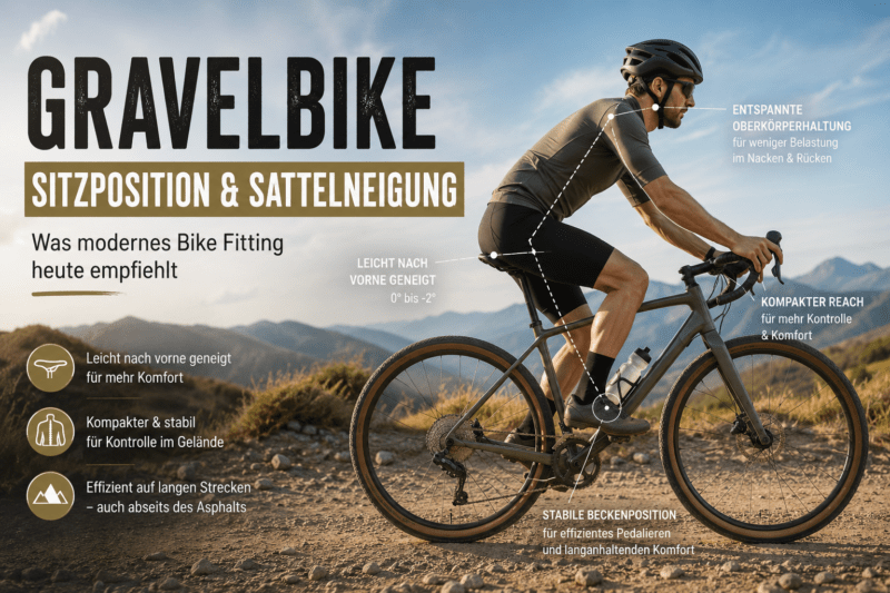 Moderne Sitzposition auf dem Gravelbike