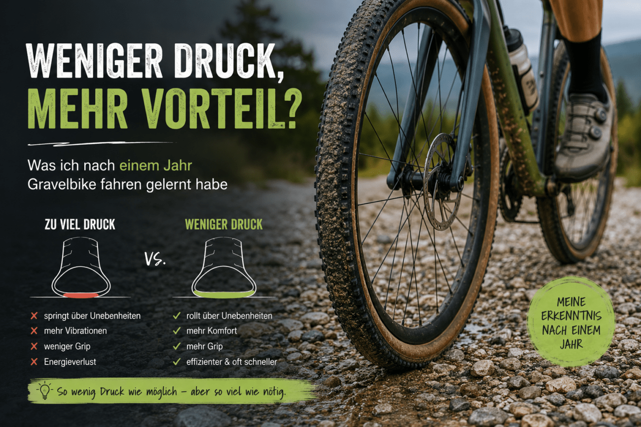 Warum weniger Luftdruck beim Gravelbike oft besser fährt